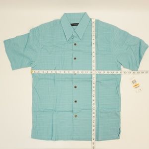 Via Europa Shirts - Via Europa Short Sleeve Rayon Blend Shirt Teal Via Europa Shirts - Via Europa Short Sleeve Rayon Blend Shirt Teal
